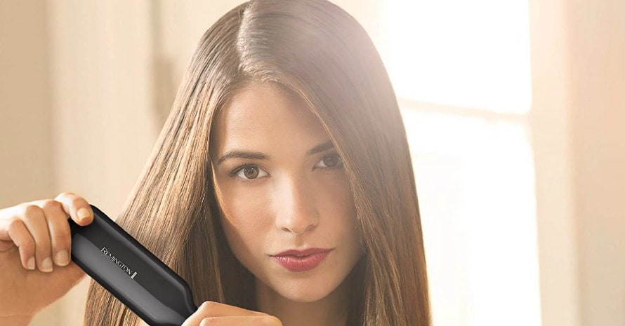 Girl after Remington S9520 flat iron