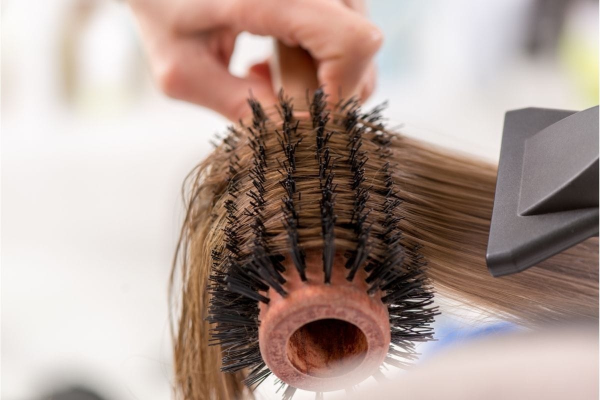 hair being dried