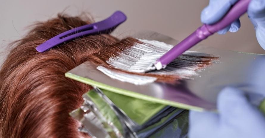 hair dyeing process with foil